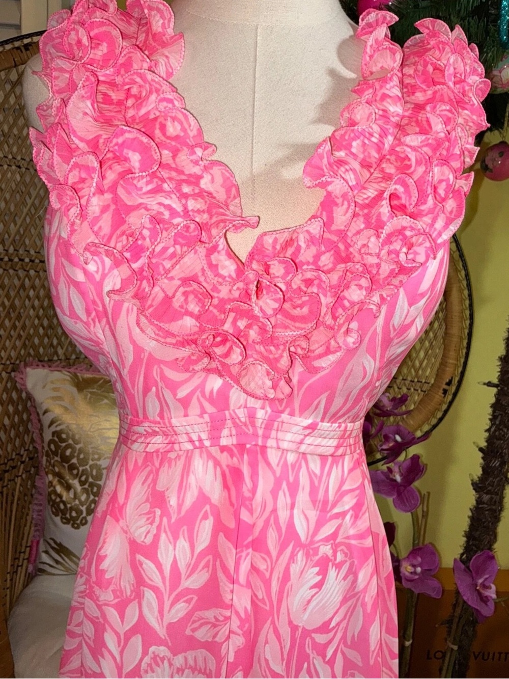 Lilly Pulitzer NWT Amber Maxi Dress Rousseau Pink Tulip To Tango Size 8 - Picture 5 of 9